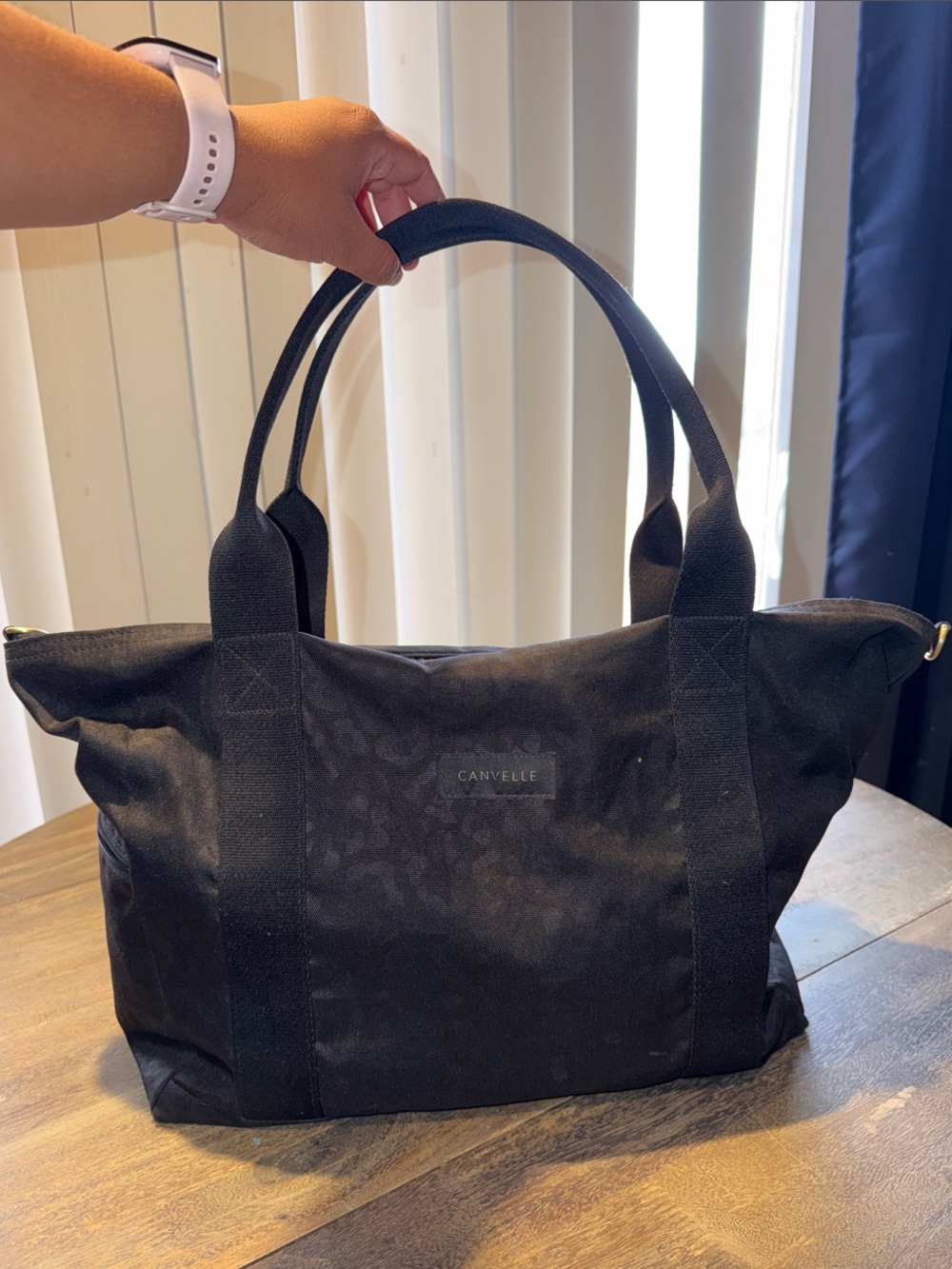 Canvelle Black Leopard Medium Weekender Tote